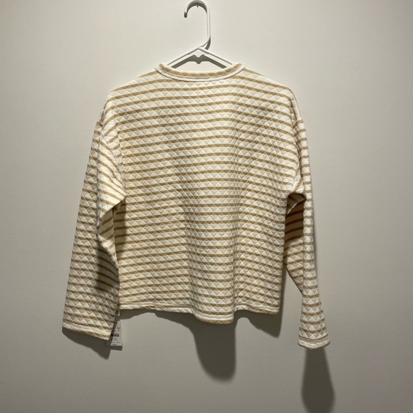 J. Crew Cream Chevron Crewneck Sweater Reversible Tan Cream Size Small - Picture 2 of 8